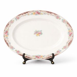 Vintage Limoges China Co The Charm 4090 Floral 12” Oval Serving Platter